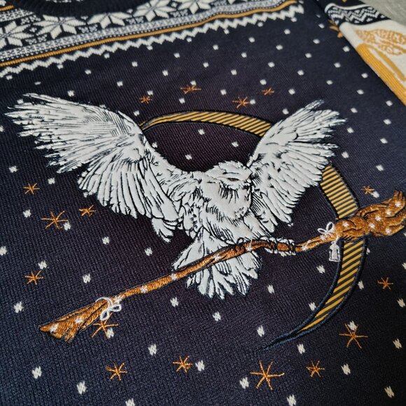 Harry Potter Wizarding World Sweater Size XS Hedwig Owl Ugly Knit Woven Numskull - Picture 8 of 10